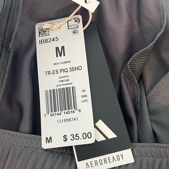 NWT Adidas Men’s Medium Gray Exercise Shorts - Picture 4 of 4